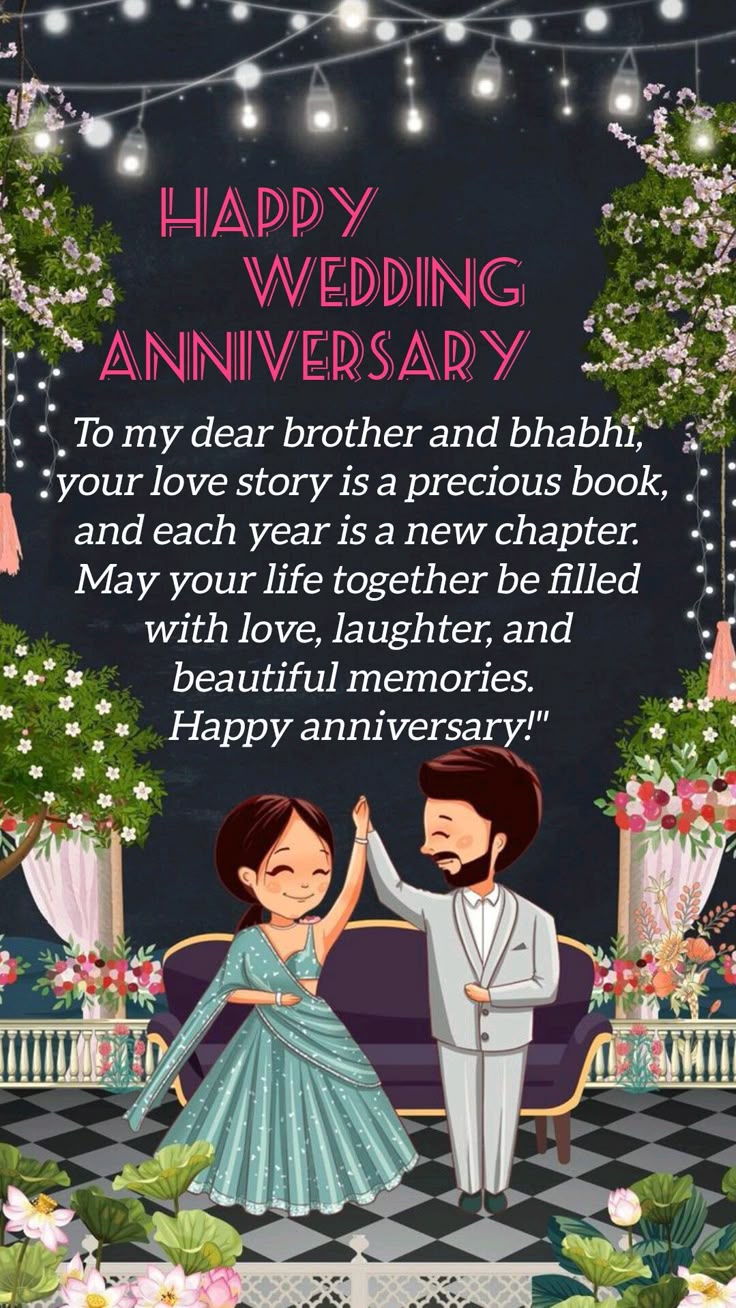 Happy Anniversary Bhaiya Bhabhi Whatsapp Status in English Happy Anniversary Bhaiya Bhabhi Whatsapp Status in English